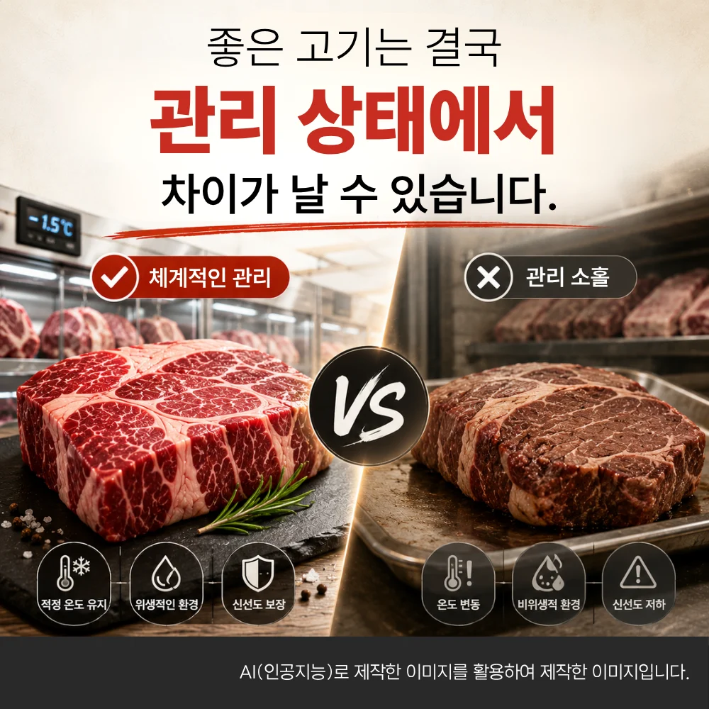고기는 관리 상태가 중요합니다.