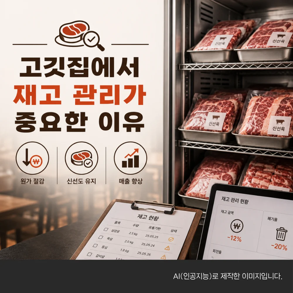 고기집에서 재고 관리가 중요한 이유를 나타내는 이미지