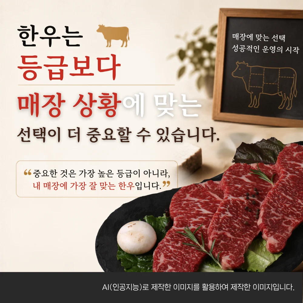 매장상황에 맞는 등급 선택이 중요하다는 내용의 이미지